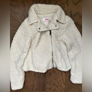 Justice off white fleece sweater